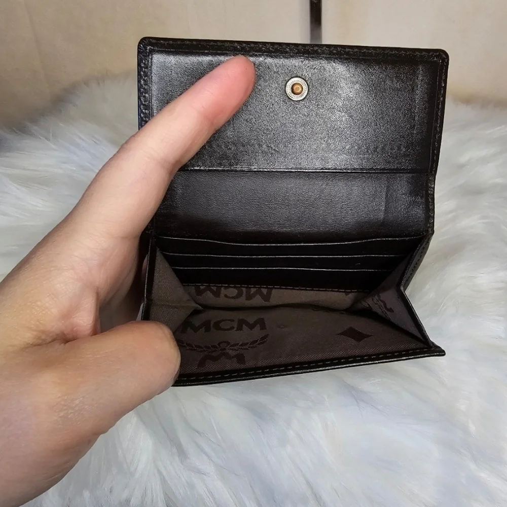 🤎▪️MCM▪️ brown cognac small compact wallet